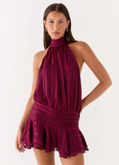 Willow Chiffon Mini Dress Plum