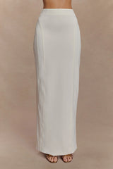 Alma High Waist Maxi Skirt White