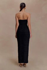 Jianna Strapless Mesh Maxi Dress Black