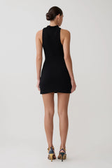 Hector Halter Neck Knit Mini Dress Black