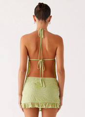 Savoir Beaded Halter Top Mint