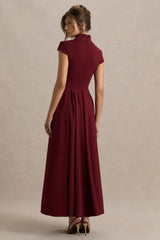 Scarlett Burgundy Square Neck Maxi Dress