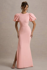 Love Letters Pink Puff Sleeve Maxi Dress