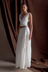 Jacinda Cotton Maxi Skirt White