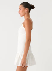 Sync Love Broderie Mini Dress White