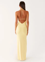 Fiesta Halter Maxi Dress Sunny Yellow