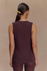 Malani Knit Top With Hardware Chocolate