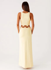 Dreamboat Beaded Maxi Dress Yellow