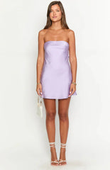Mylee Lilac Satin Strapless Mini Dress