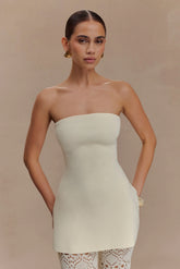 Anette Bandage Knit Strapless Top Ivory
