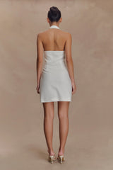 Ruth Cotton Halter Mini Dress Ivory