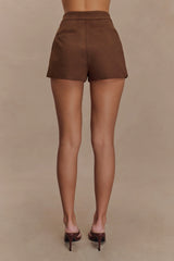 Sally Faux Suede Short Milk Chocolate