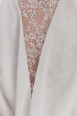 Arra Chiffon And Lace Halter Mini Dress White