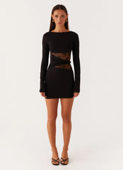 Echo Long Sleeve Mini Dress Black