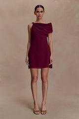 Daisie Chiffon Mini Dress Wine