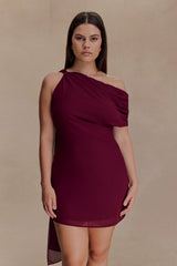 Daisie Chiffon Mini Dress Wine