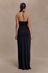 Quincy Halter Maxi Dress With Hardware Black