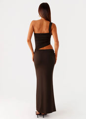 Luara Cut Out Maxi Dress Chocolate