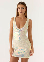 Maral Sequin Mini Dress Yellow
