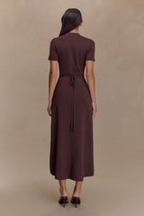 Pearson Short Sleeve Knit Midi Dress Chocolate