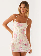 Artemis Corset Mini Dress Vintage Pink Floral