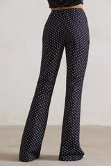 Kehlani Black Polka Dot High Waist Wide Leg Trousers