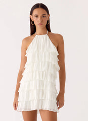 Lunar Bloom Mini Dress Ivory