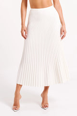 Twyla Pleated Suiting Maxi Skirt Ivory