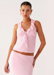 Log In Halter Top Baby Pink