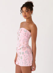 Solaire Strapless Corset Top Pink