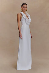 Carolyn Linen Bubble Maxi Dress White
