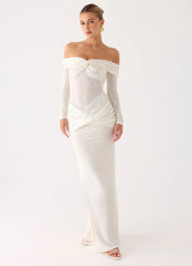 Over To You Sequin Maxi Dress White