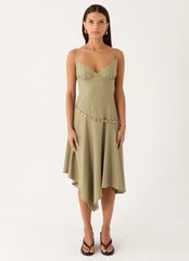 Lazure Midi Dress Pale Olive