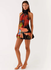 Willow Chiffon Mini Dress Moody Floral