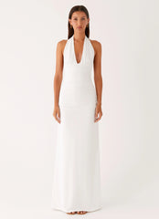Ilaria Halter Maxi Dress White