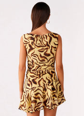 Maris Asymmetrical Mini Dress Laguna Print