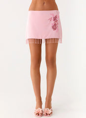 Heavenward Wrap Mini Skirt Pink