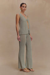 Malani Wide Leg Knit Pants Sage