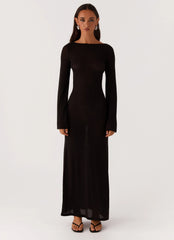 Olivia Long Sleeve Maxi Dress Black