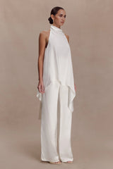 Sydney Straight Leg Satin Pants Ivory