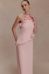 Melissa Chiffon Flower Maxi Dress Baby Pink