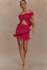 Haisley Knit Mini Skirt Raspberry