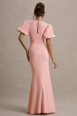 Love Letters Pink Puff Sleeve Maxi Dress