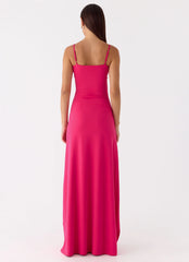 Carmine Embellished Maxi Dress Fuchsia