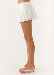 Overdue Low Rise Mini Skort White