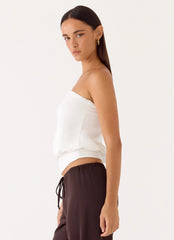 Livia Strapless Top White