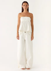 Nathan Denim Top White