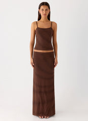 Sweet Sky Beaded Top Chocolate