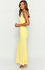 Sunflower Yellow Mesh Maxi Dress