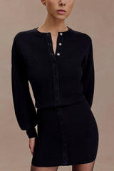 Xaden Wool Mix Knit Mini Dress Black
